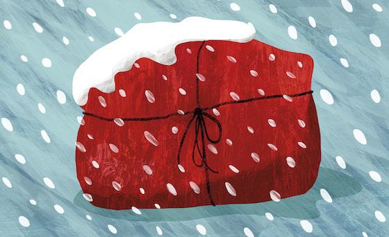 En julklapp i snön Illustration: Hanna Albrektson