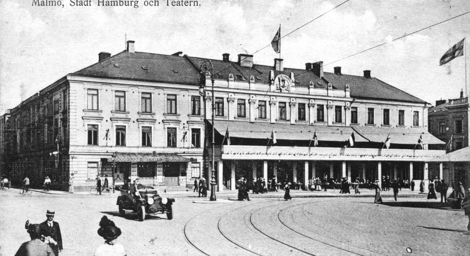 Centrala kvarter fyllda av teater Malmö Stadsteater